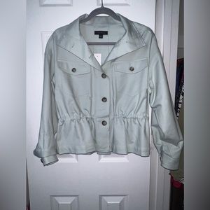 Ann Taylor Green Peplum Waist Button Up Jacket, Size S, NWT